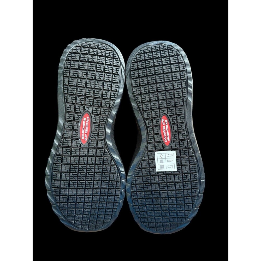 Skechers Work Emma Knit Slip Resistant Shoes Womens 7 Black Memory Foam 108284 - Picture 10 of 14